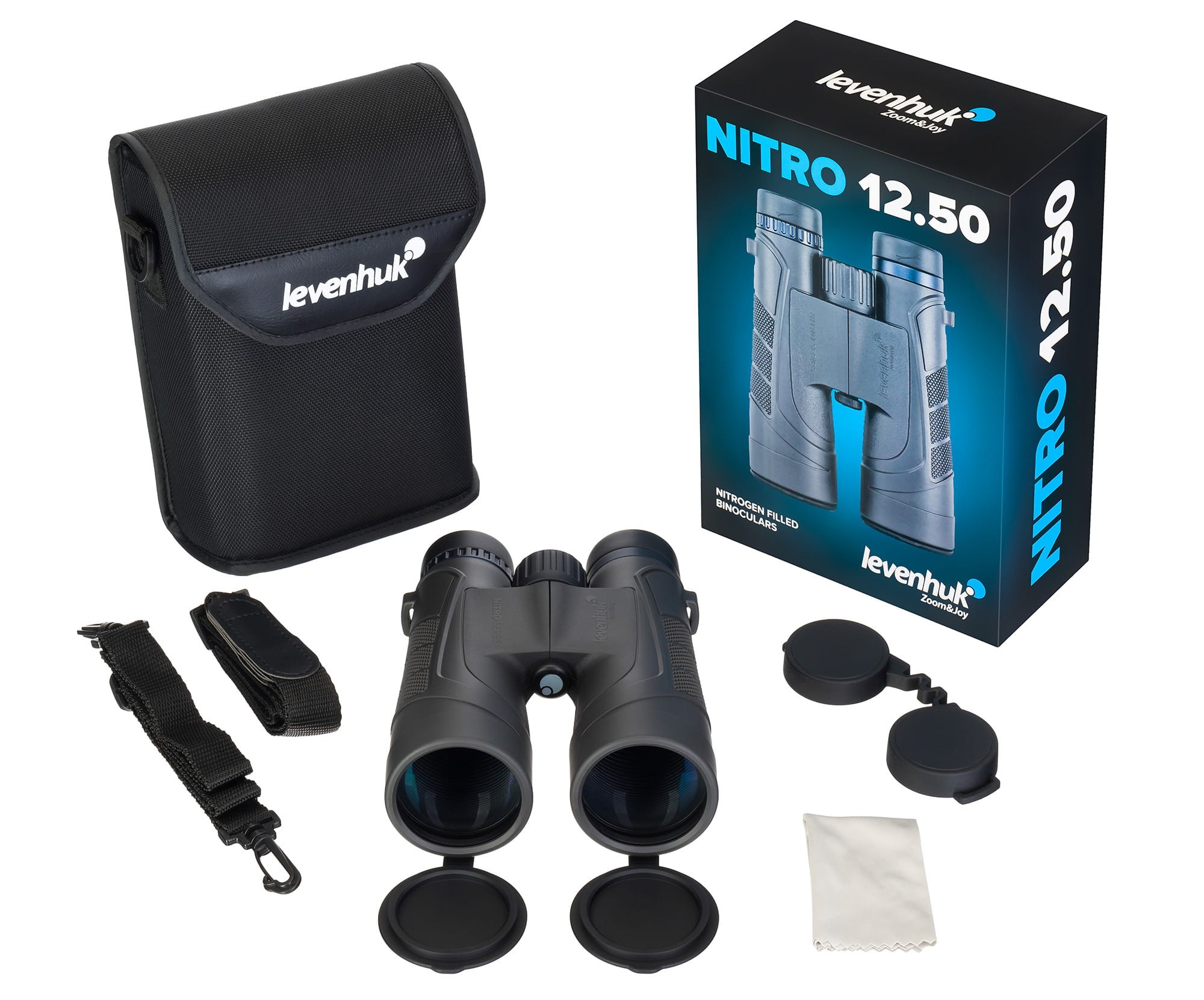 Akcesoria do lornetki Levenhuk Nitro 12x50 w zestawie